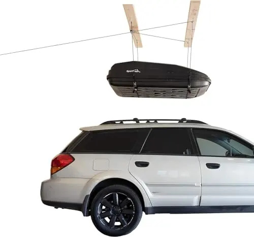 HARKEN Hoister Lightweight Cargo Carrier Overhead Garage Storage 4-Point Hoist System for 60lb Carriers, Kayaks, Canoes, Storage (60lb max load,16ft.Ceiling), Model 7801.16