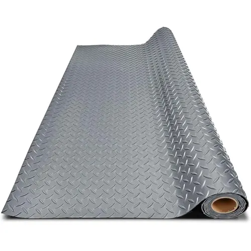 LITA Garage Floor Mat, PVC Flooring Roll Thickened Garage Mats, Heavy Duty Parking Mat Waterproof Nonslip Floor Protector for Car, Trailer, SUV, Basement, Gym (Grey) (7 Feet x 15 Feet)