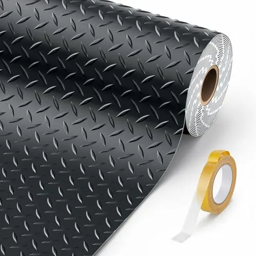 AHUAWA 8x21 FT Garage Floor Mat, 2.8mm Thickened Garage Flooring Heavy Duty Rubber Garage Floor Mats for Under Car, Diamond Plate Garage Mat for Garage, Workshop, Enclosed Trailer