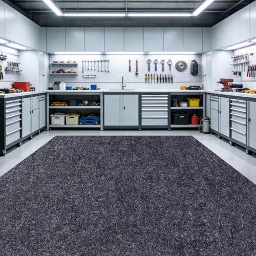 Garage Floor Mat 7.4x17 FT Large Waterproof Oil Spill Mat Non-Slip Backing Paking Mat for Under Car Washable Heavy Duty Floor Protector for Garage, Driveway