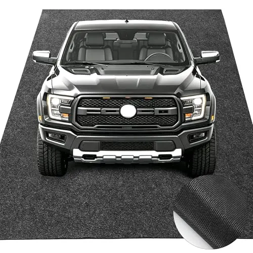 Extra Large Garage Floor Mat 8' 10" x 22' - Premium Felt + Waterproof Backing Thickened and Soft Heavy Duty Oil Absorbent Non-Slip Pad Garage Parking Mats for Floor Large SUVs MPV Pickup Truck RV