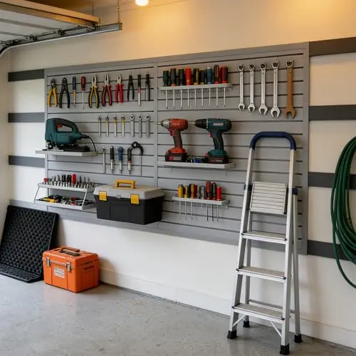 RocVanc Slatwall Panel 4x8FT, Garage Slat Wall Storage Systems Durable and Sturdy, Easy-to-Install Interlocking PVC Slat Wall Organizer Panels Flexible and Convenient, Maximize Vertical Space