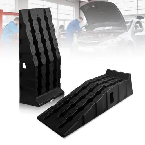 TARNANVEL 2 Pack Car Ramps for Oil Changes and Lfit, 16000 Lbs Capacity Heavy-Duty Car Lifts for Home Garage or Shop Portable 6.8 Inch Lift Car Ramps with Anti Slip Grooves