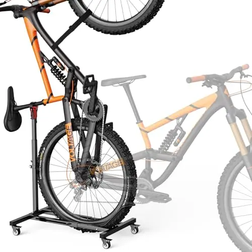 Housolution Vertical Bike Stand with Wheels up to 29", Adjustable Height, No Drilling holds up to 80lbs, Freestanding Bicycle Rack for Garage & Apartment, Bike Stand Floor for MTB/Road Bikes