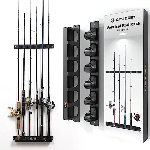 OJYDOIIIY Wall Mount Fishing Rod Holders,Vertical Fishing Pole Storage Rack for Garage