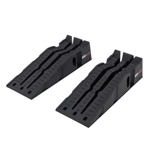 Black Widow Car Service Ramps for Oil Change, 8,000 lb GAWR, 6.25" Lift