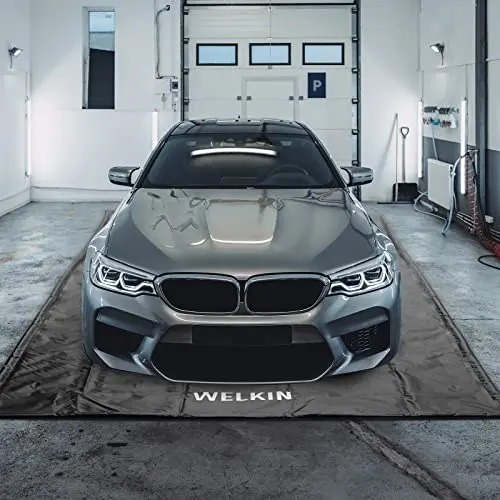 WELKIN Containment Mat,(8'5" x 22'),Non-Slip Garage Floor Mat - Heavy Duty Waterproof Protection from Snow, Rain and Mud for Cars