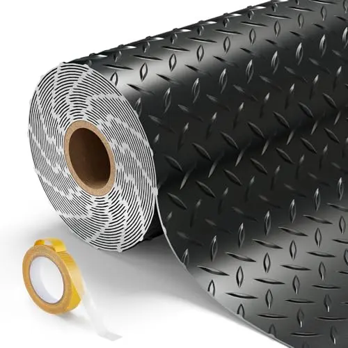 8.2x20 FT Garage Floor Mat, 2.8mm Thickened Garage Flooring Heavy Duty Rubber Garage Floor Mats for Under Car, Diamond Plate Garage Mat for Garage, Workshop, Enclosed Trailer