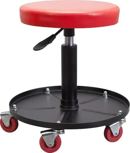 Low-profile rolling mechanic stool for brake and wheel work