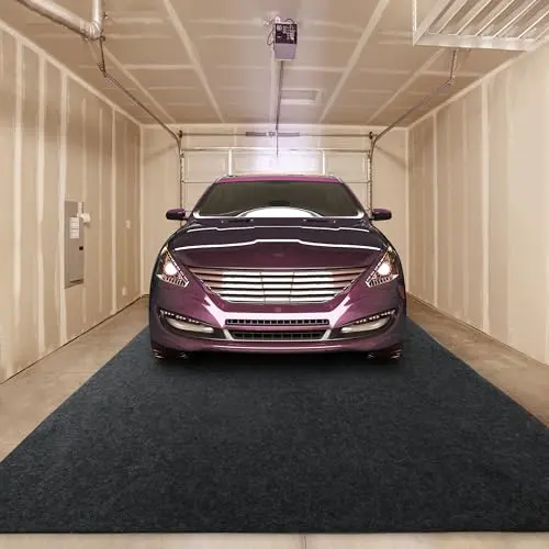 HOMBYS Extra Large Garage Floor Mat for Under Car,Floor Mats for Garage with Rubber Backing,Non Slip Garge Rug,Waterproof Backing Garage Carpet,Motorcycle Absorbent Oil Spill Mat,7'4"x8'4"