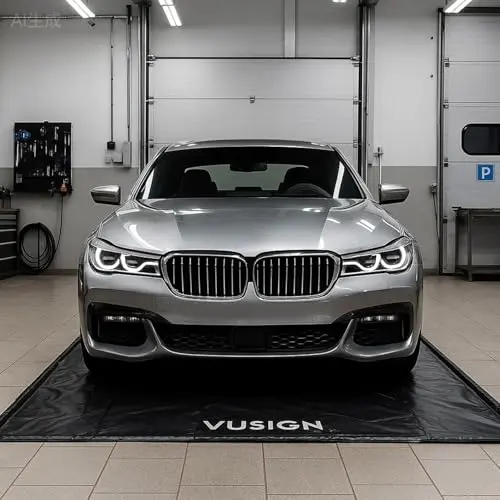 VUSIGN Containment Mat, 7'9"x16' Non-Slip Garage Floor Mat, Heavy Duty Waterproof Garage Protection from Snow Rain Mud for Cars SUVs Trucks