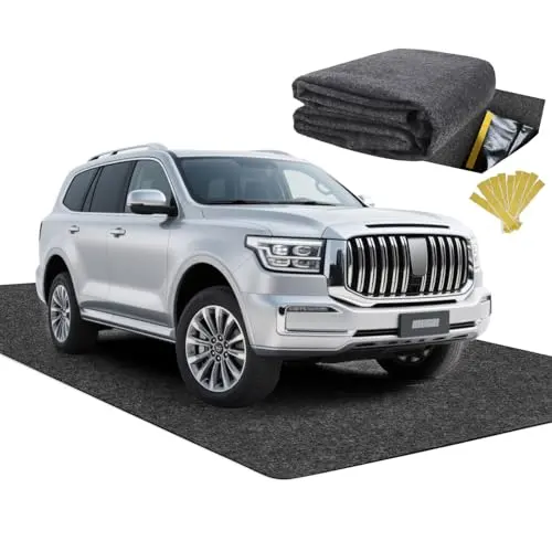 17'x7.45" Heavy Duty Garage Floor Mat with Adhesive Backing - Garage Floor mats for Under car， Garage Rugs and mats，Oil & Waterproof Non-Slip Protective Flooring for Under Cars