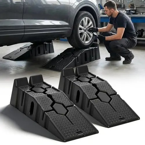 MoNiBloom Car Ramps Set of 2, Heavy-Duty 2.5 Ton (5000 lb)
