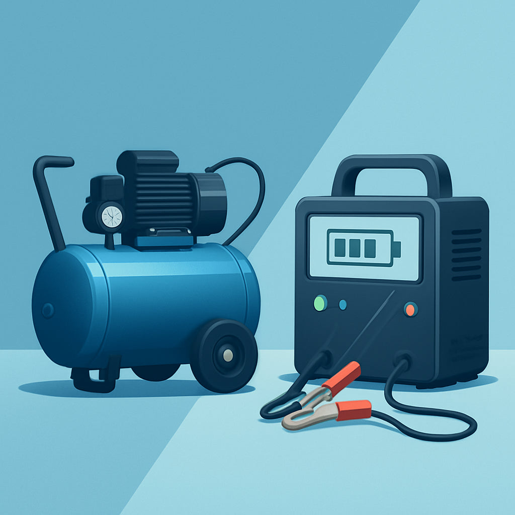 Featured image for Air Compressors vs Car Battery Chargers: A Professional Comparison