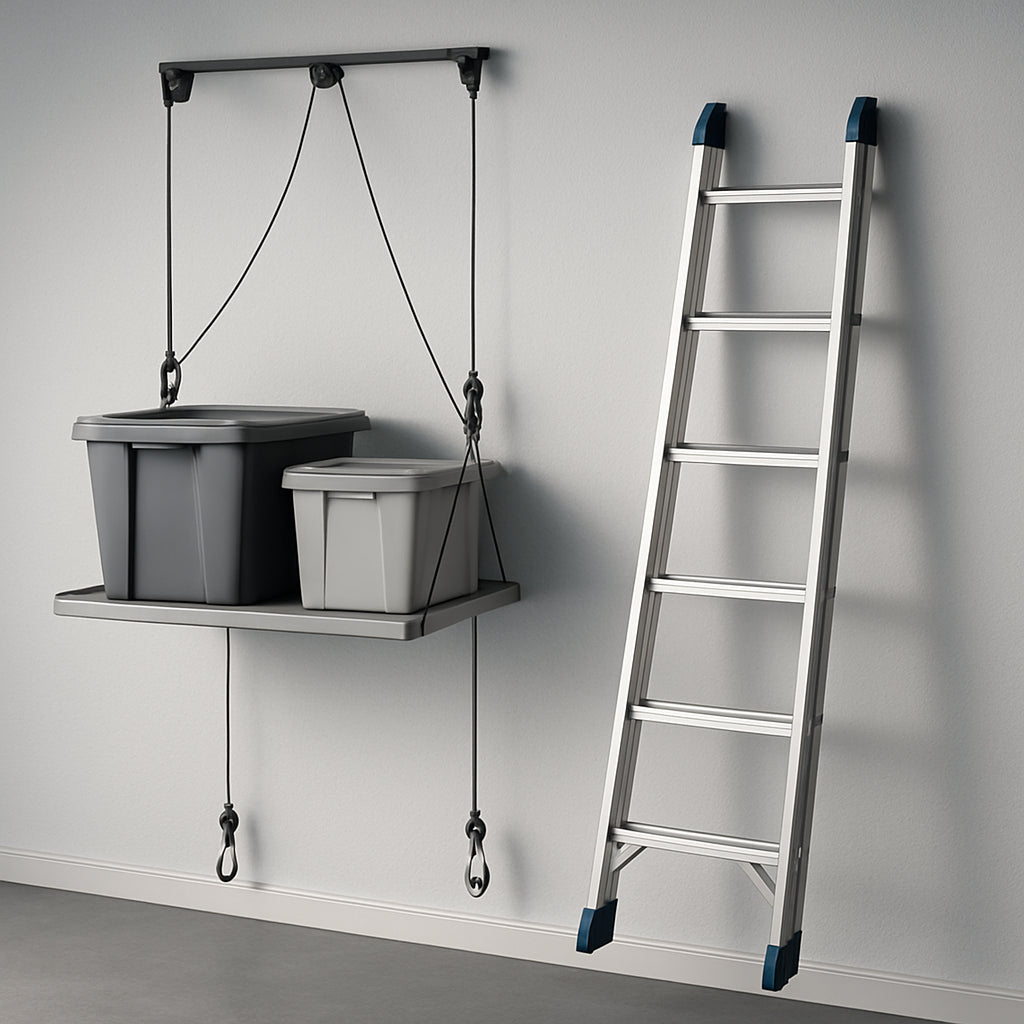 Featured image for Garage Pulley Storage Systems vs Ladder Storage: Pros and Cons