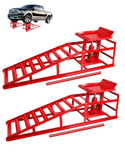 Heavy-duty adjustable car ramps for garage vehicle maintenance