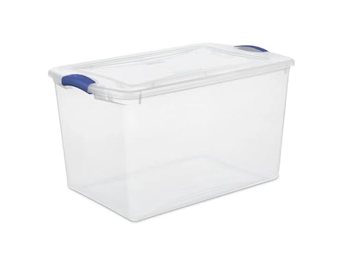 (2pack) 66 Quart Clear Plastic Storage Bins with Latch Lid, Extra Large Stackable Storage Containers for Home Organization, Heavy-Duty Plastic Storage Totes for Clothes, Blankets, Seasonal Items