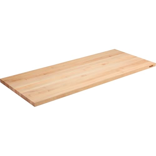 Global Industrial Adjustable Height Workbench, 60" W x 30" D, 1-3/4" Thick Maple Butcher Block with Square Edge, 2000 Lbs Capacity, Gray, Industrial Workbench