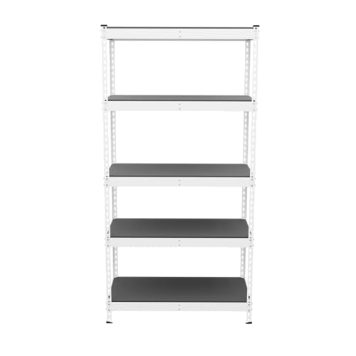 SafeRacks Modular Garage Shelving - 5 Tier Storage Shelves, Tall Metal Rack Shelves for Storage, Heavy Duty Steel Shelf Organizer for Garage, Or Kitchen Pantry (White, 18 x 36 x 72)