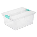 Sterilite 4-Pack Clip Box, Large Stackable Plastic Storage Bins w/ Latching Lids, 18.7 Gal - Heavy-Duty Organizing Containers for Home, Closet, Bathroom, and Office