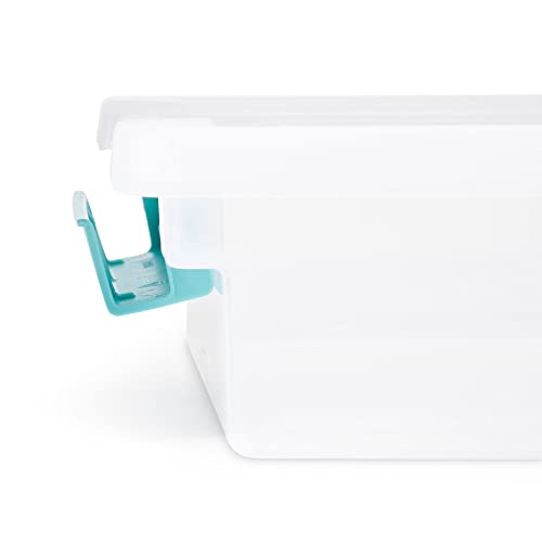 Sterilite Medium Clip Latch Lid Storage Container Tote, 12 Pack, and Small Clip Latch Lid Storage Container Tote, 12 Pack for Home Organization