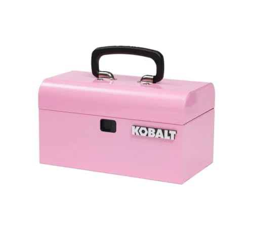 Portable Mini Toolbox 10.83-in W x 5.91-in H x 5.91-in D pink Steel Tool Box, makeup orginaztion, craft storage