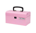 Portable Mini Toolbox 10.83-in W x 5.91-in H x 5.91-in D pink Steel Tool Box, makeup orginaztion, craft storage