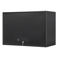 Yizosh Metal Garage Wall Cabinet with Doors and Shelves, Wall Mounted Metal Storage Cabinet, Floating Garage Tool Cabinet for Garage, Basement, Kitchen, Warehouse (Black, 21.6" H)