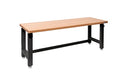 Seville Classics UltraHD Heavy Duty Workbench Table w/Solid Wood Top, 1000 lbs. Weight Capacity Workstation for Garage, Warehouse, Workshop, Graphite, 72" W x 25" D x 28.5" to 42" H Desktop