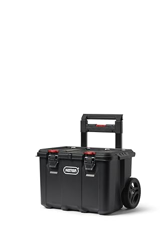 Stack N’ Roll 4-Piece Rolling Tool Storage System – Includes Large Rolling Tool Box, 2-Drawer Tool Box & 2 Tray Organizers | Modular Stackable Tool Storage with Wheels for Garage & Workshop