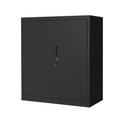 Metal Storage Cabinet 2 Doors - 36" h Locking Cabinets with 2 Adjustable Shelves, Heavy Duty Steel Locker for Garage Home Office, Lockable Storage Cabinet with Keys Black