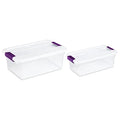 Sterilite 15 Quart Clear Plastic Storage Container Tote, 12 Pack, and 6 Quart Clear Plastic Storage Container Bins, 12 Pack with Lids for Organization