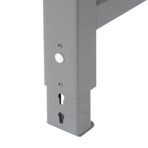 Global Industrial Adjustable Height Workbench C-Channel Leg, 48" W x 30" D, 1-3/4" Steel Top with Square Edge, 2000 Lbs. Capacity, Gray, Industrial Workbench
