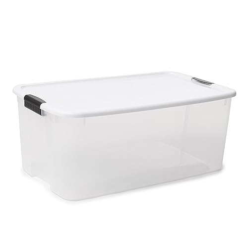 Sterilite 4 Sets of 116 Quart and 6 Sets of 18 Quart Heavy-Duty Stackable Clear Latch Lid Storage Container Tote for Home Organization