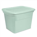 Sterilite 16 Pack Tote, Plastic Stackable Storage Bin Container with Lid, 18 Gallon, Mindful Mint