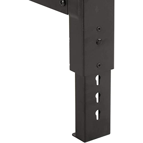 Global Industrial Adjustable Height Workbench C-Channel Leg, 60" W x 30" D, 1-1/2" Birch Top with Square Edge, 2000 Lbs. Capacity, Black Frame, Industrial Workbench