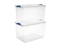 (2pack) 66 Quart Clear Plastic Storage Bins with Latch Lid, Extra Large Stackable Storage Containers for Home Organization, Heavy-Duty Plastic Storage Totes for Clothes, Blankets, Seasonal Items