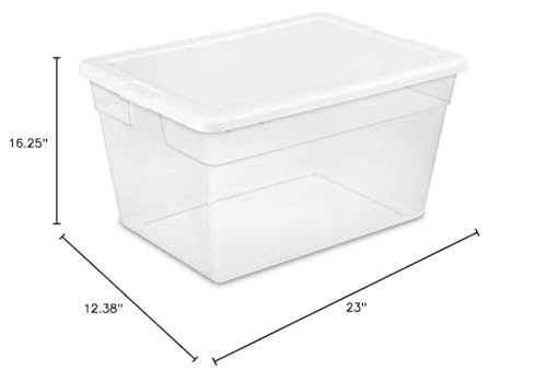 New 821092 Sterilite Storage Box 56Qt White (-Pack) Storage Cheap Wholesale Discount Bulk Plasticware Storage Acne Wash8