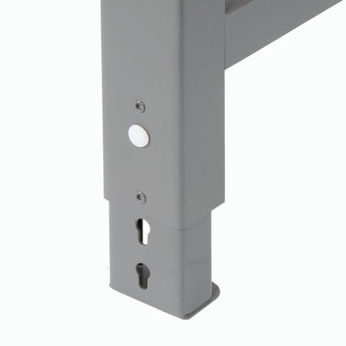 Global Industrial Adjustable Height Workbench, 60" W x 30" D, 1-3/4" Thick Maple Butcher Block with Square Edge, 2000 Lbs Capacity, Gray, Industrial Workbench