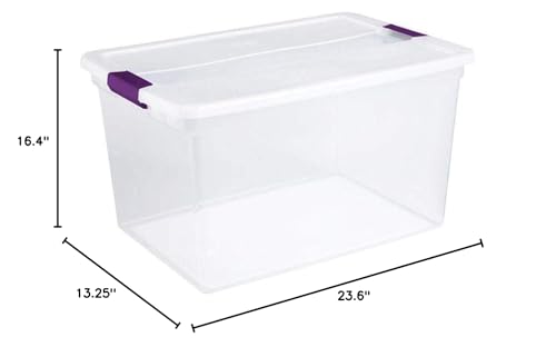 Sterilite 66 Quart Clear Latch Lid Storage Container Tote, 12 Pack, and 15 Quart Clear Latch Lid Storage Container Tote, 12 Pack for Home Organization
