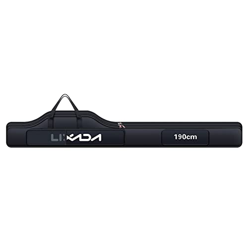 Lixada Fishing Rod Case, Portable Folding Fishing Rod Case Fishing Pole Reel Storage Bag Fishing Gears Organizer