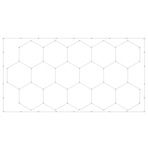VEVOR Hexagon Garage Lights, 66300LM, 6500K 15 Grid Systems Honeycomb Hexagonal Garage LED Lights, DIY Cool White Car Detailing Ceiling Lighting Bright Shop Light for Gym Basement Workshop