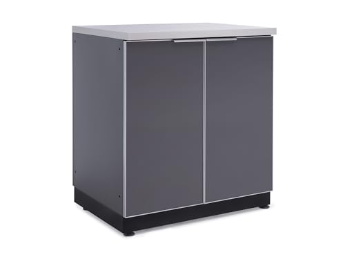 NewAge Products Outdoor Kitchen Classic Series Aluminumn Slate Gray 32in 2 Door Base Cabinet, 70201