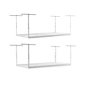 SafeRacks Overhead Garage Storage Rack, Heavy Duty Racks for Garage w/ 600 lb Capacity, Easy Garage Storage Adjustable Storage Rack Ceiling Mount Storage for Garage 4x8 White, 24"-45" (2 Pack)