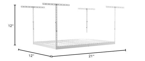 SafeRacks 4x6 Overhead Garage Storage Rack - Heavy Duty Steel Ceiling Mount Storage Shelves with 500 lb Capacity - Adjustable, Garage Overhead Storage, 12"-24" 2 Pack