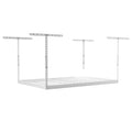 SafeRacks 4x6 Overhead Garage Storage Rack, Heavy Duty Steel Ceiling Mount Storage Shelves with 500 lb Capacity, Adjustable, Garage Overhead Storage, Shelving, Ceiling Racks White (24"-45") 2 Pack