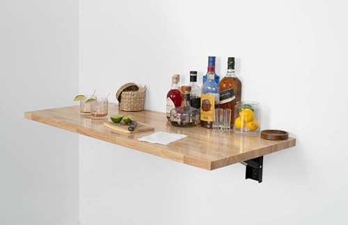 SafeRacks Heavy Duty Wall Mounted Folding Table | Collapsible Workbench with Soft Close Dampers | 48” or 60” Options | Holds Up to 500 lb | Folds Flat Against the Wall (48")