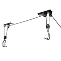 Ihomepark Bike Hoist for Garage Ceiling Storage, Heavy Duty Bicycle Lift Mountain Bicycle Hanging Rack with 3 Pulley and 45 ft Adjustable Rope | 100 lb Capacity