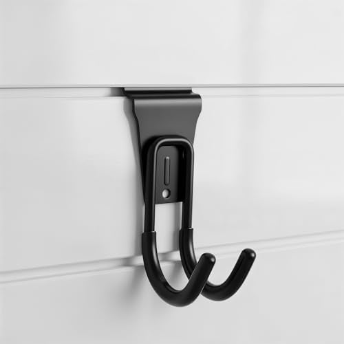 PercyEffie 10pcs Slatwall Hooks Gladiator Hooks J Garage Hook Slatwall Accessories Small Durable Metal Wall Hangers for Garden Hose Efficient Storage,Efficient Storage Heavy Duty Tool and Garage Hook