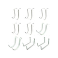 SafeRacks Deluxe Accessory Hook Package for Garage Storage - Heavy Duty Steel Utility Hangers for Wall Mount - Organize Tools, Ladders, Bikes - White